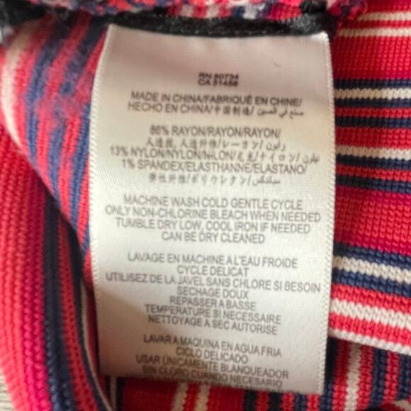 Striped Mini Skirt Red White Blue Bodycon Casual Party‎ BCBG BCBGMazazria Large - Picture 7 of 7